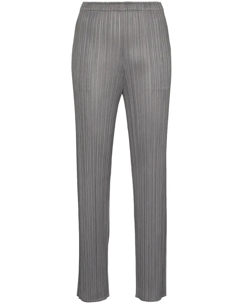 Issey Miyake Plissierte Cropped-Hose - Grau Grau