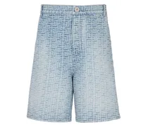 Jeans-Shorts mit Monogramm-Print