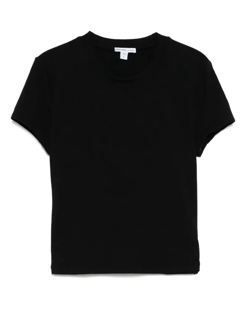 James Perse T-Shirt im Cropped-Design - Schwarz Schwarz