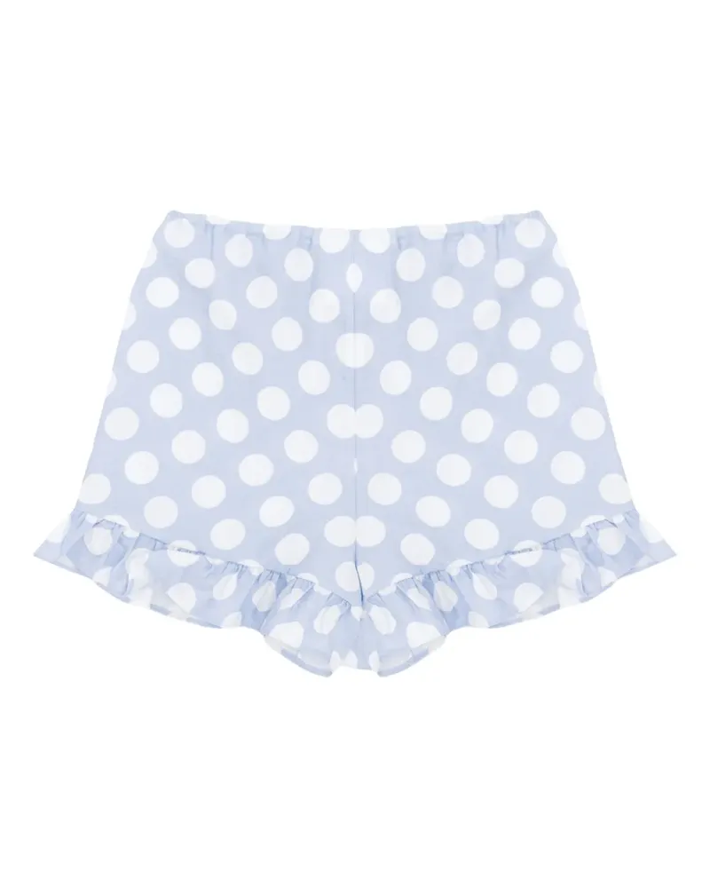 SLEEPER Gerüschte Shorts mit Punkte-Print - Blau Blau