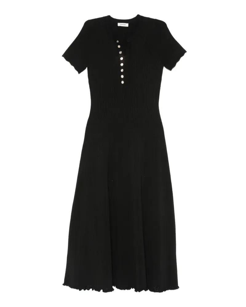 Sandro Geripptes Flirt Strickkleid - Schwarz Schwarz