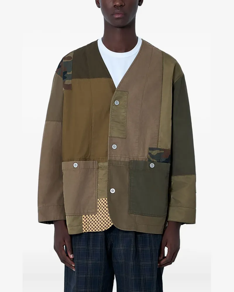 Comme des Garçons Hemdjacke im Patchwork-Look - Grün Grün