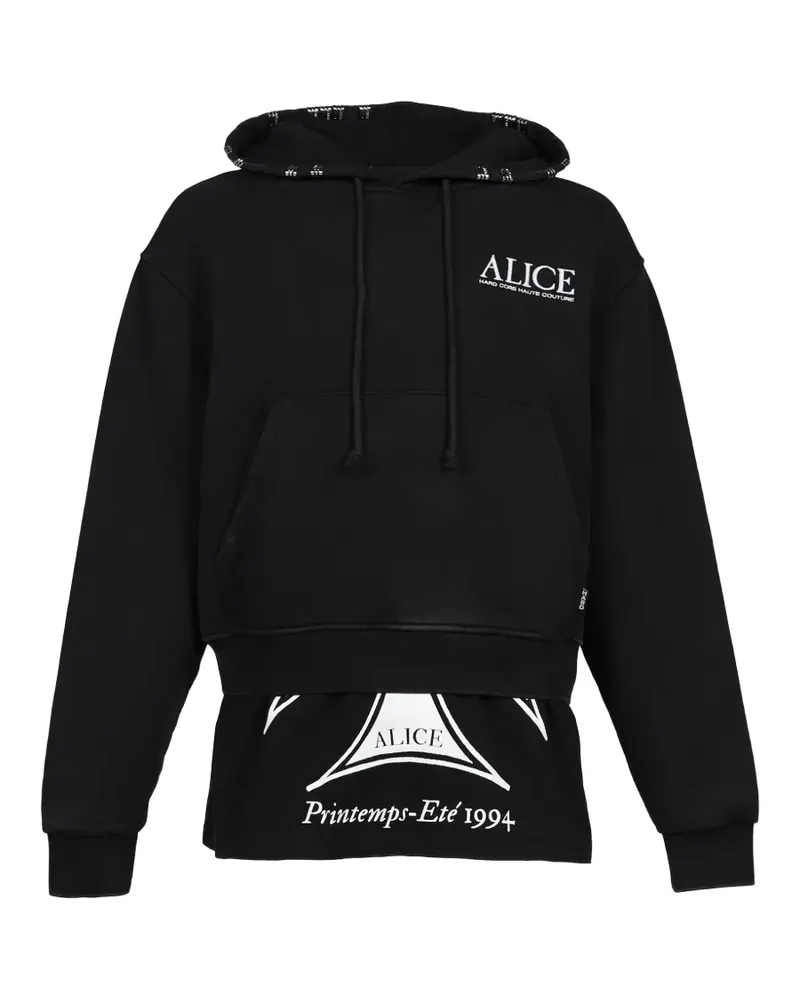 N.HOOLYWOOD layered logo-print hoodie - Schwarz Schwarz