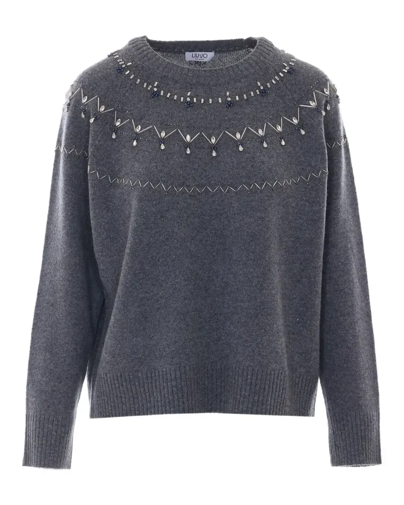 Liu Jo Pullover mit Schmuckstickerei - Grau Grau