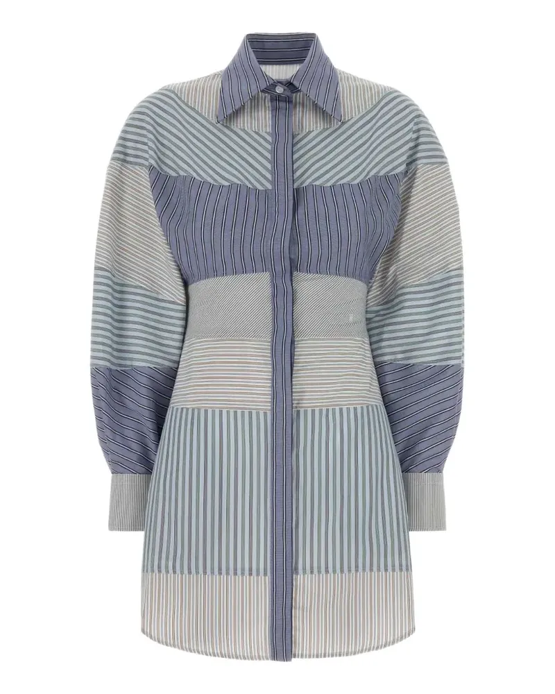 Moschino patchwork striped mini shirt dress - Blau Blau