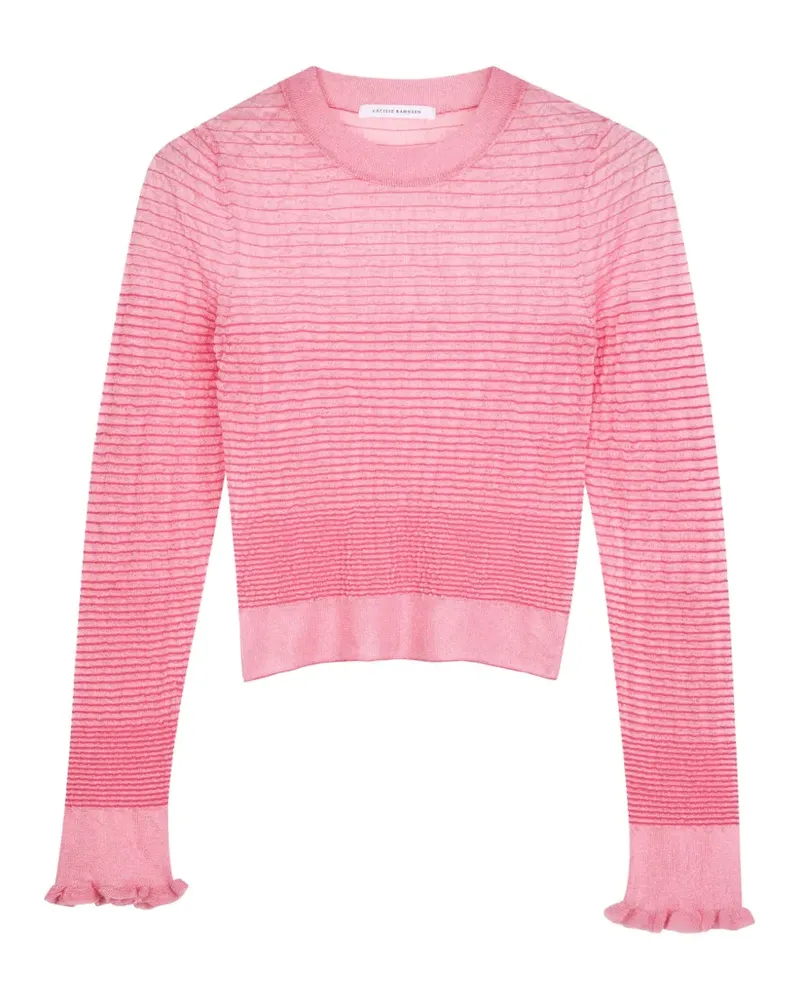 Cecilie Bahnsen fringed-cuff long-sleeve top - Rosa Rosa