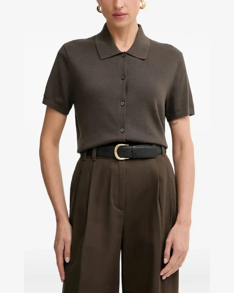 Marc O'Polo short-sleeve button-up cardigan - Braun Braun