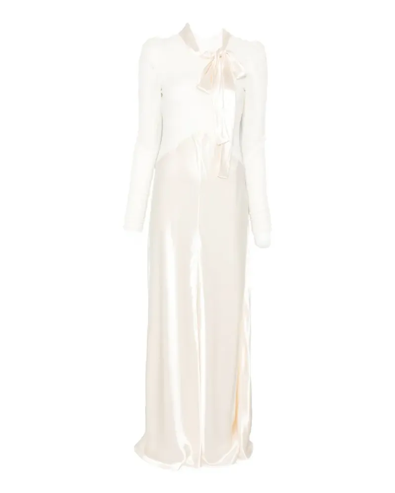 Alberta Ferretti tie lace dress - Nude Nude