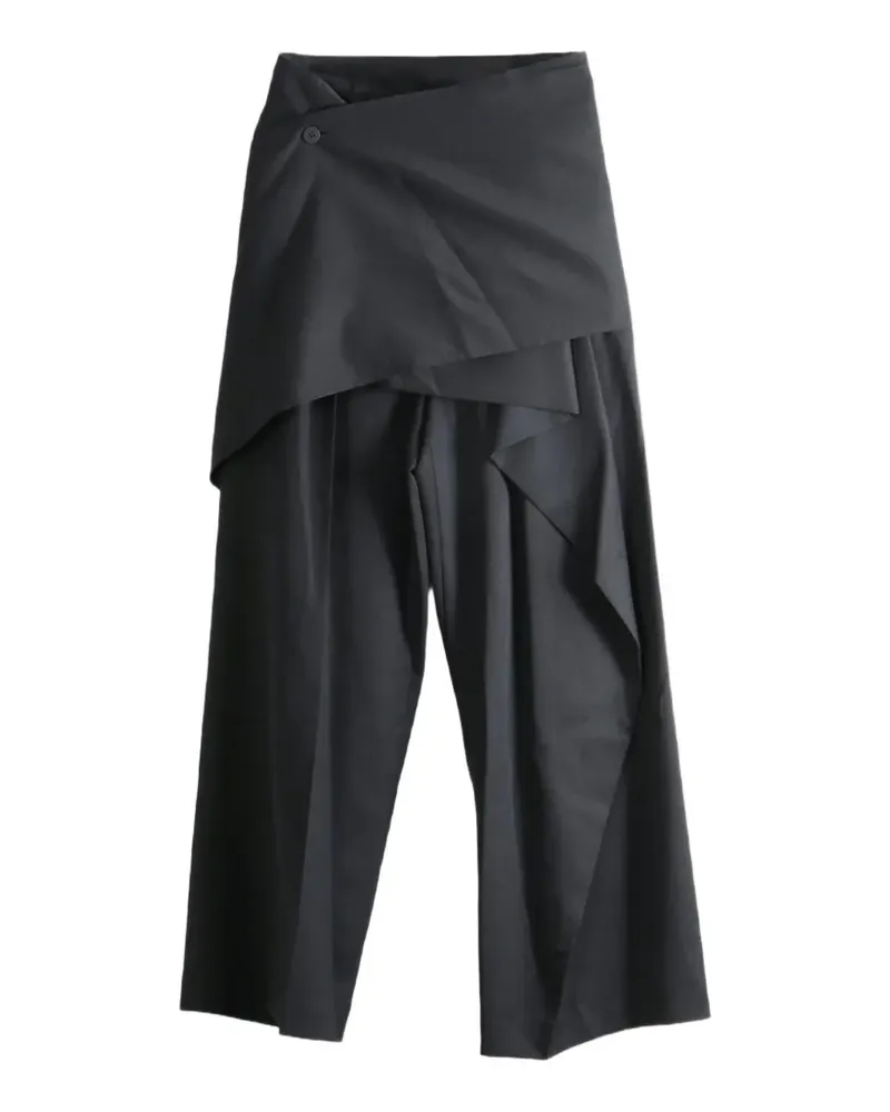 Issey Miyake layered draped trousers - Schwarz Schwarz