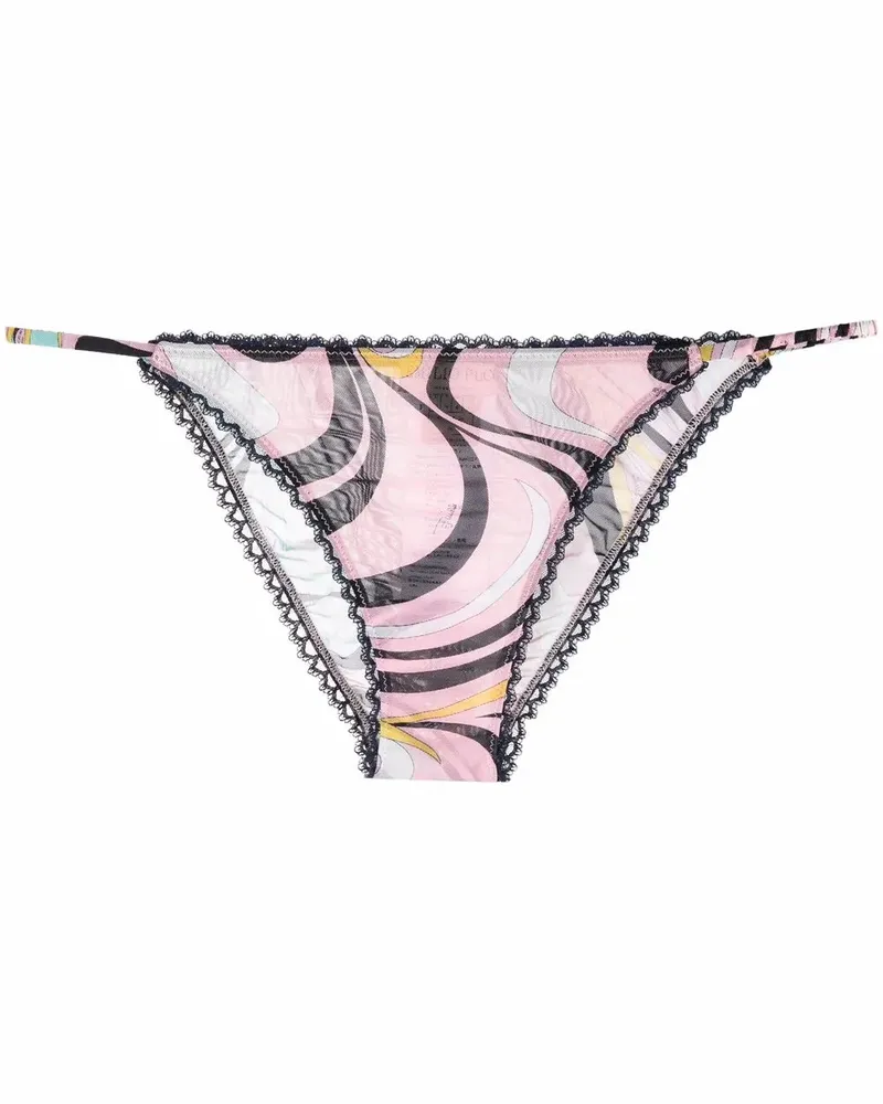 Emilio Pucci Slip mit grafischem Print - 032-NAVY/ROSA 032-navy