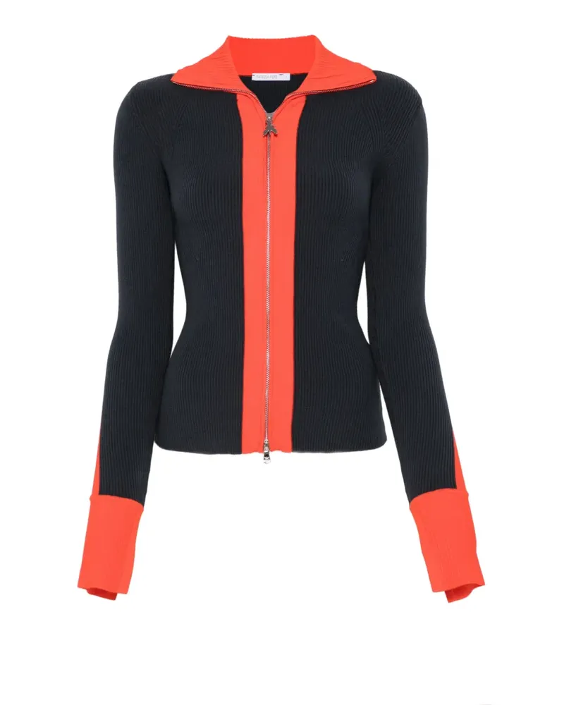 Patrizia Pepe Gerippter Cardigan mit Reißverschluss - Blau Blau