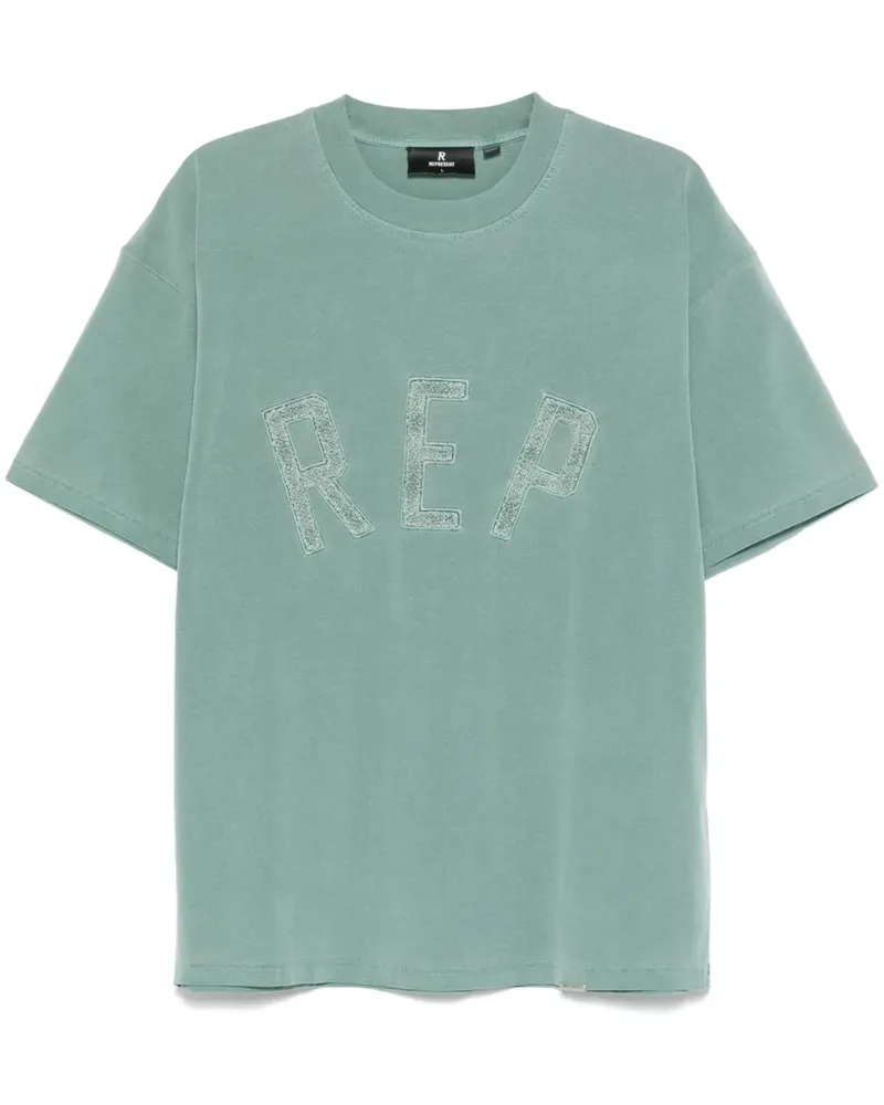 REPRESENT T-Shirt mit Logo-Applikation - Grün Grün