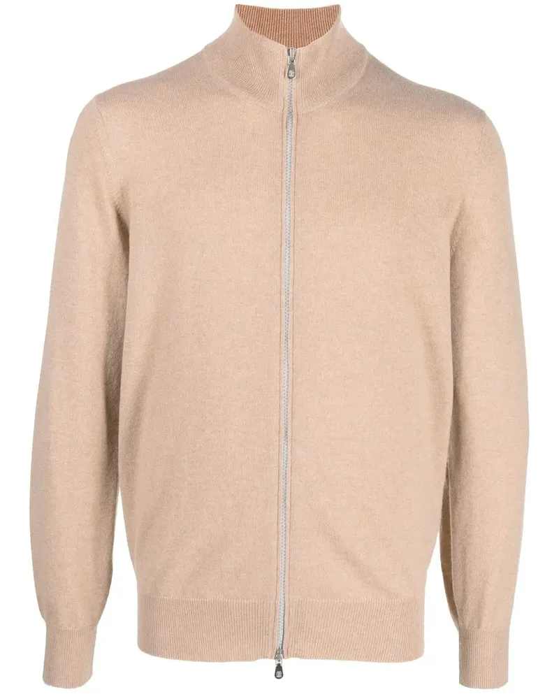 Brunello Cucinelli Kaschmirpullover mit Reißverschluss - Nude Nude