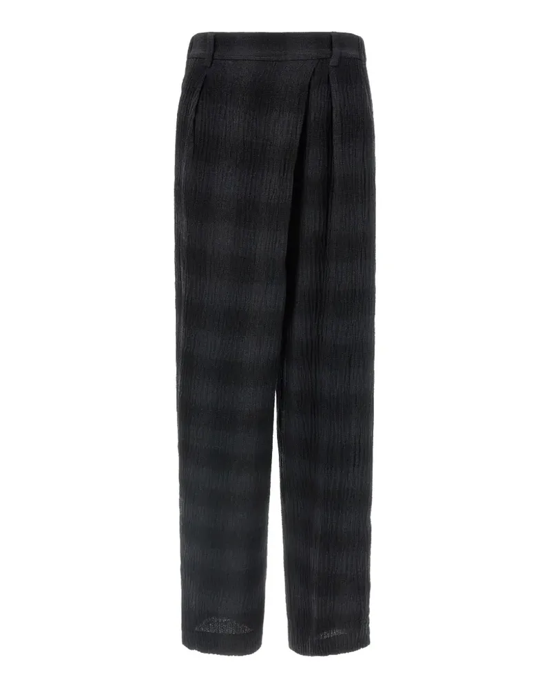 TELA Victor Hose in Knitteroptik - Schwarz Schwarz