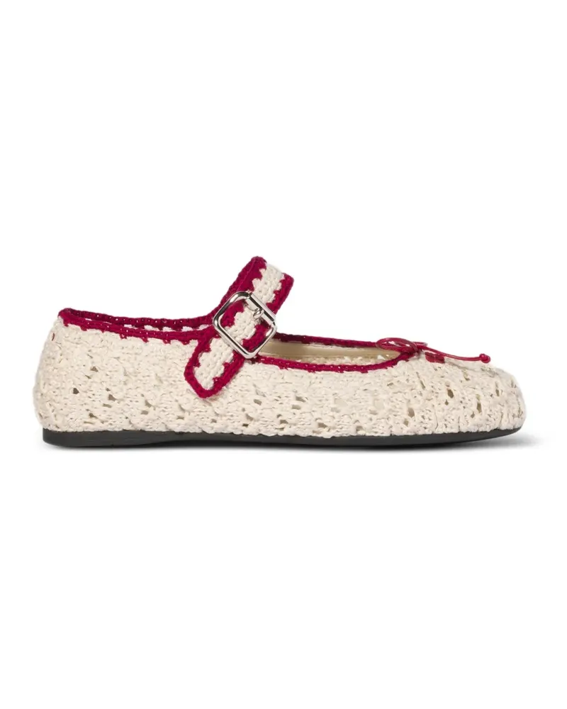 Miu Miu crochet ballerinas - Nude Nude
