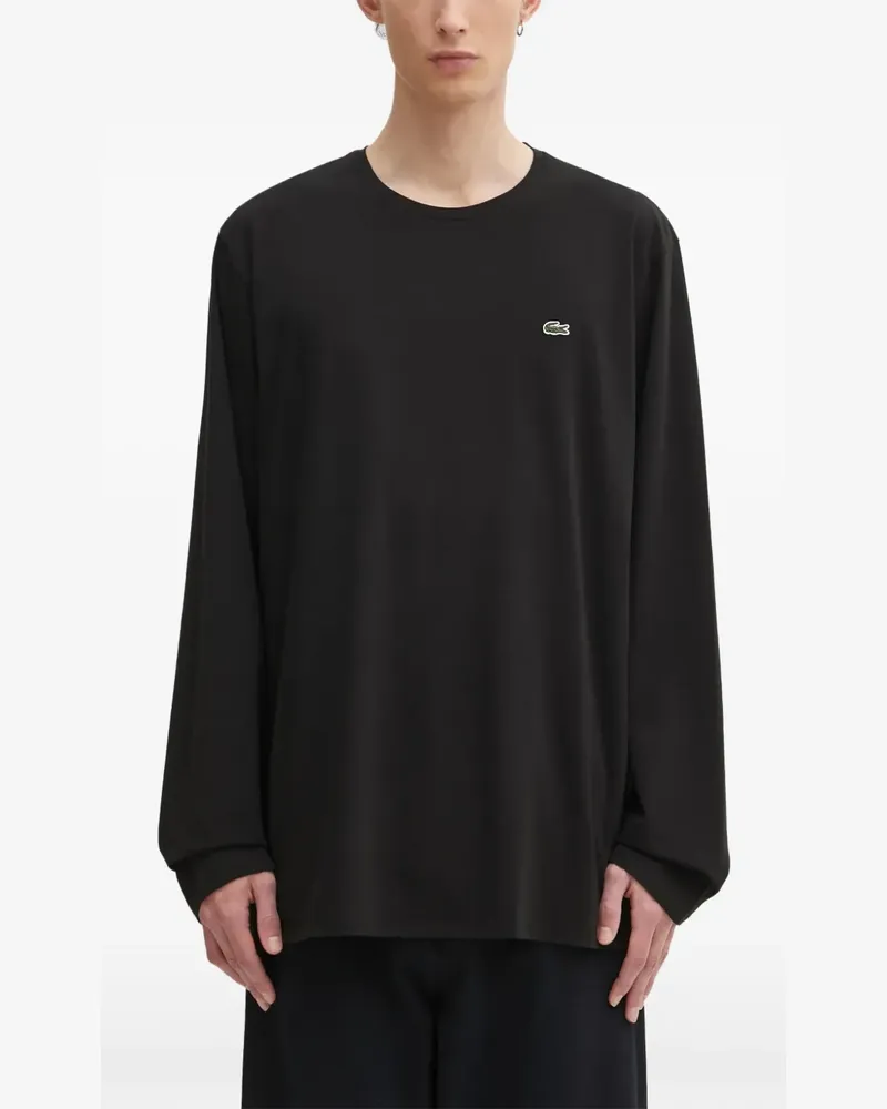 Lacoste logo-patch long-sleeve T-shirt - Schwarz Schwarz