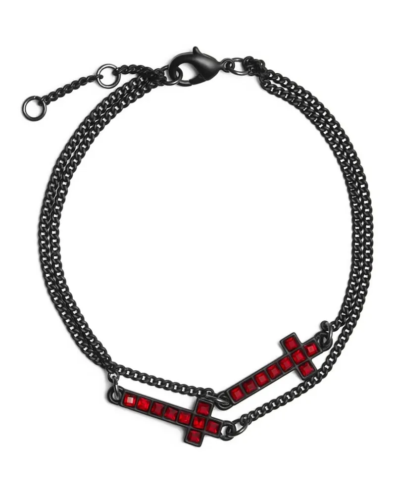 Dsquared2 Armband mit Kreuzanhänger - Schwarz Schwarz