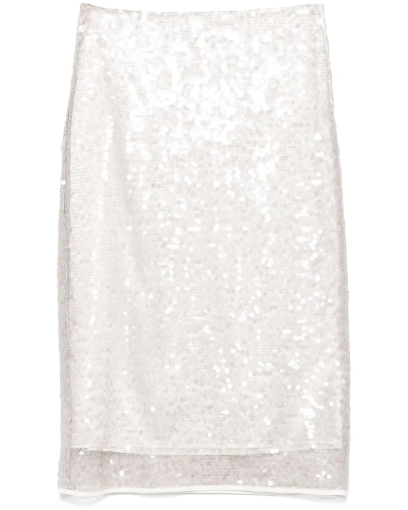 Peserico Midirock mit Pailletten - Nude Nude