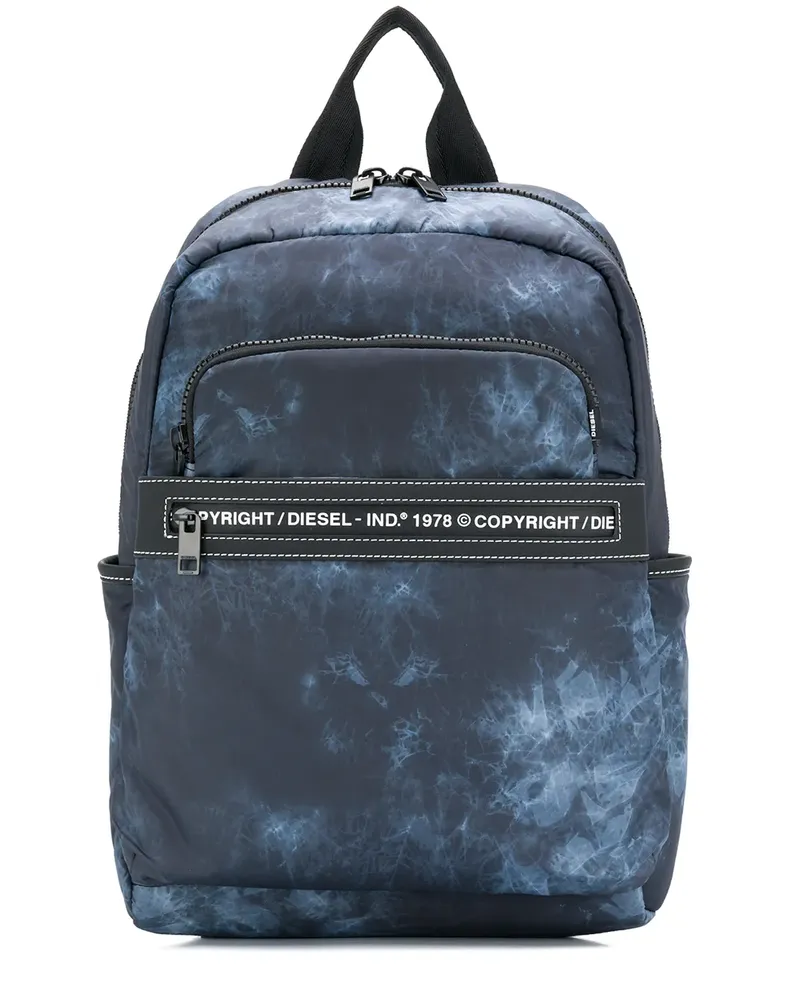 Diesel Rucksack mit ausgeblichener Optik - Schwarz Schwarz