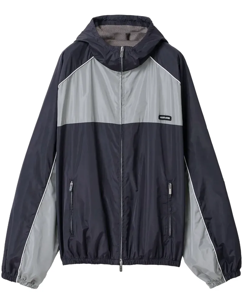 Miu Miu Bomberjacke mit Logo-Print - Blau Blau