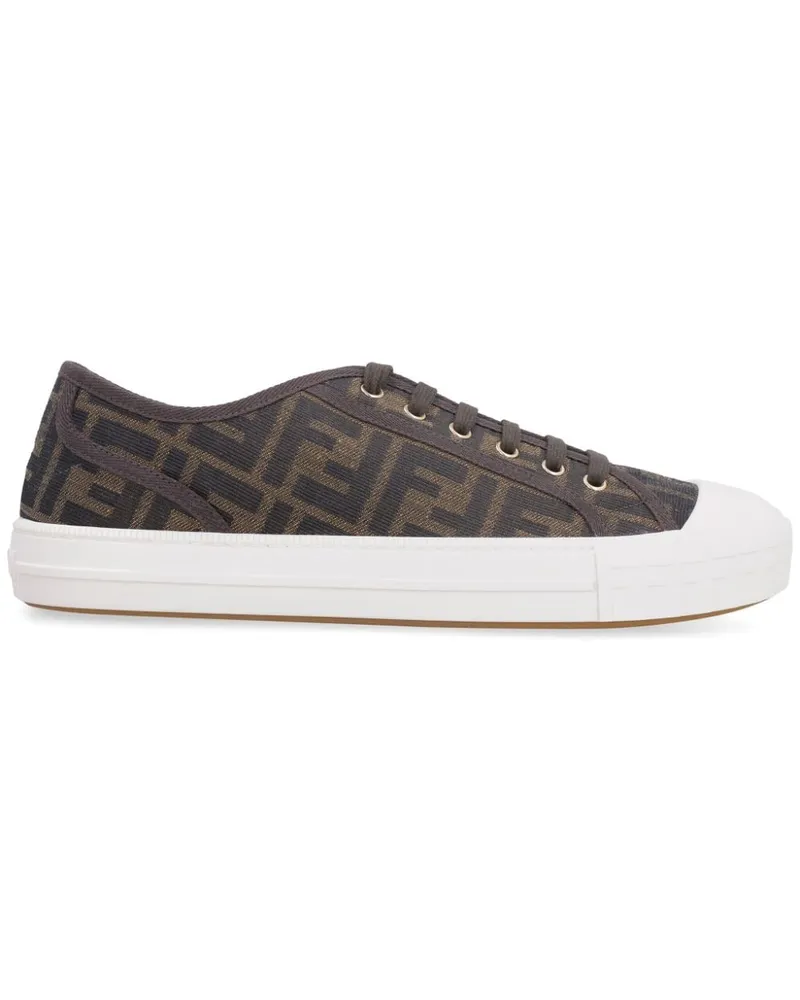 Fendi Domino Sneaker mit FF-Motiv - Braun Braun