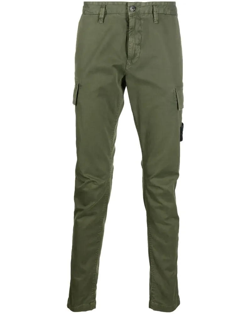Stone Island Cargohose mit Kompass-Patch - Grün Grün