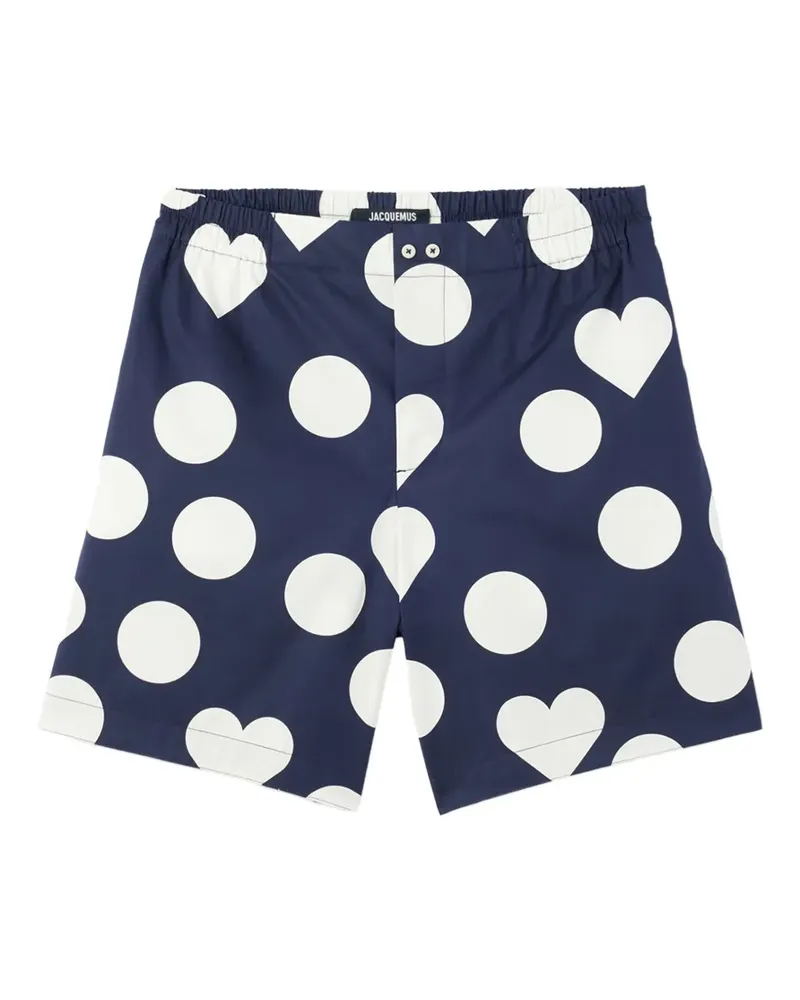 Jacquemus Calecon heart polka-dot shorts - Blau Blau
