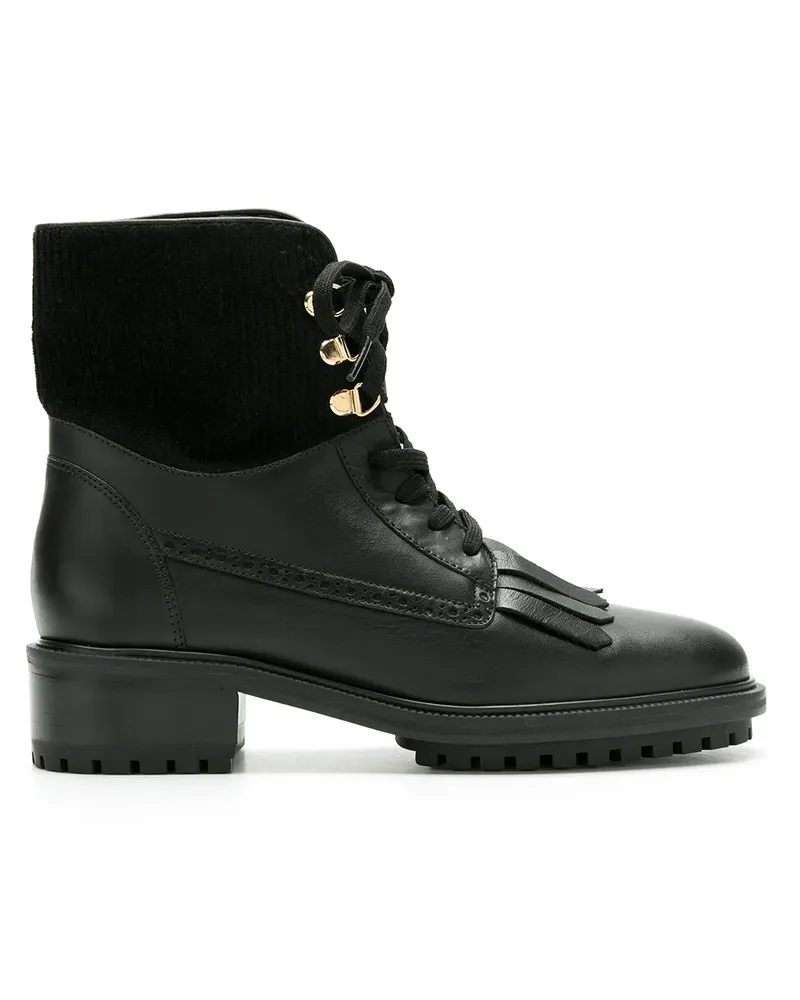 Sarah Chofakian Stiefel im Military-Look - Schwarz Schwarz