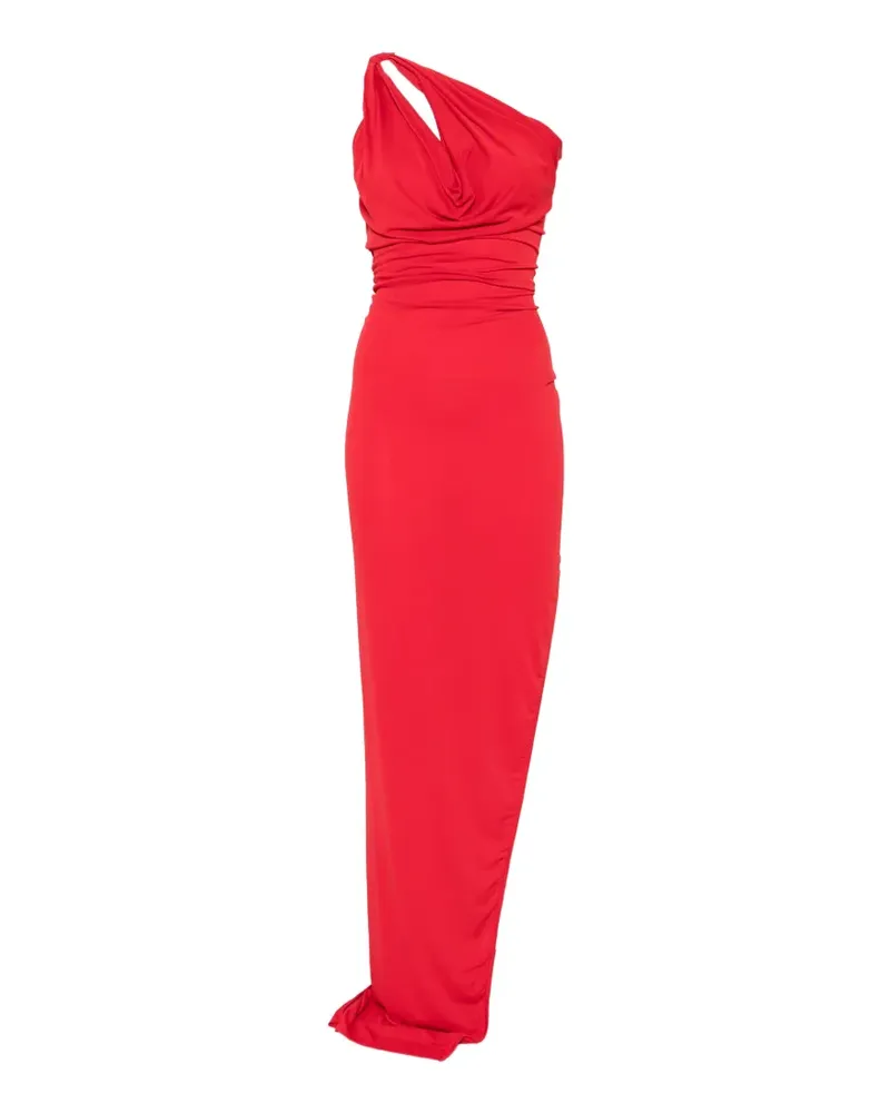 Rick Owens Lilies Aaliyah one-shoulder draped maxi gown - Rot Rot
