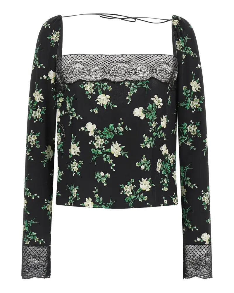Dolce & Gabbana flower print blouse - Schwarz Schwarz