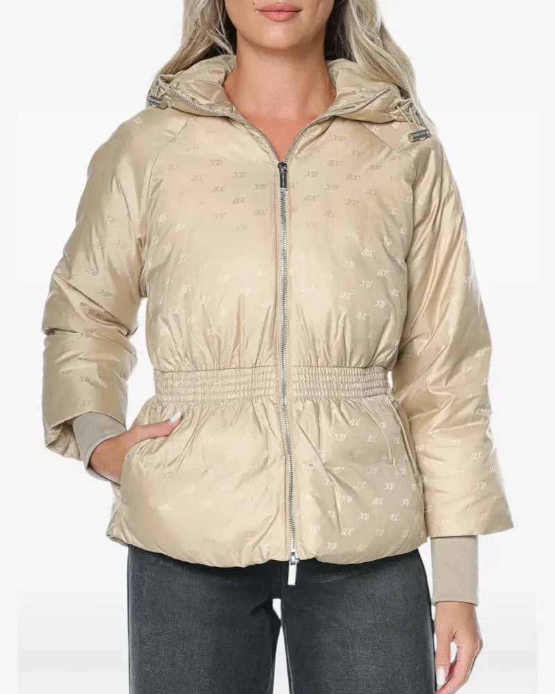 Armani Exchange logo-print hooded jacket - Nude Nude
