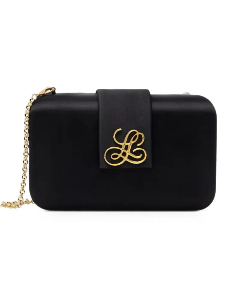 Luisa Spagnoli small Intuito logo-plaque clutch bag - Schwarz Schwarz