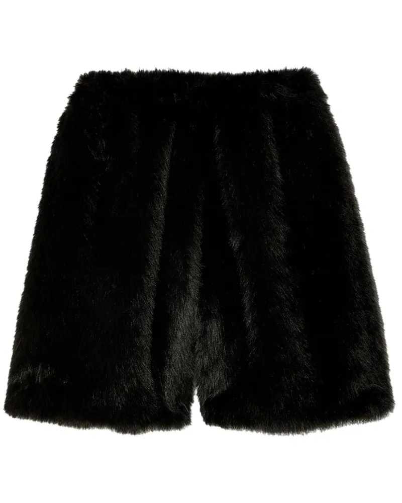 Simone Rocha Boxershorts aus Faux Fur - Schwarz Schwarz