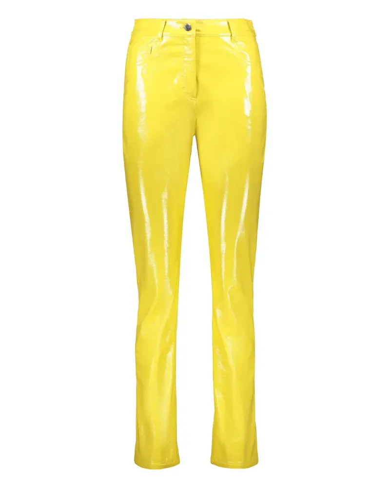 Alberta Ferretti Skinny-Hose in Vinyloptik - Gelb Gelb