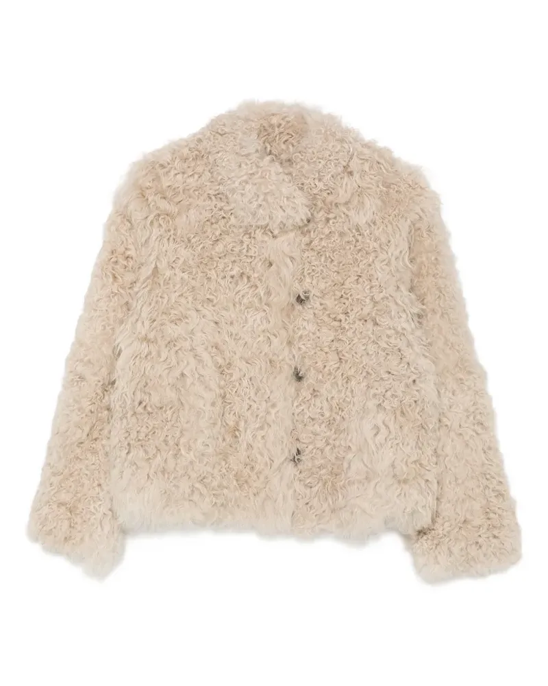 SUPREMA Wendbare Jacke aus Shearling - Nude Nude