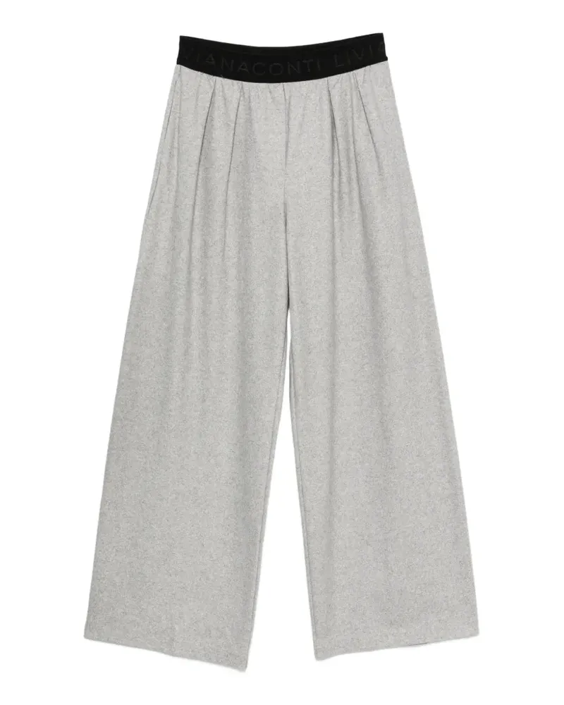 Liviana Conti Hose mit Logo-Bund - Grau Grau
