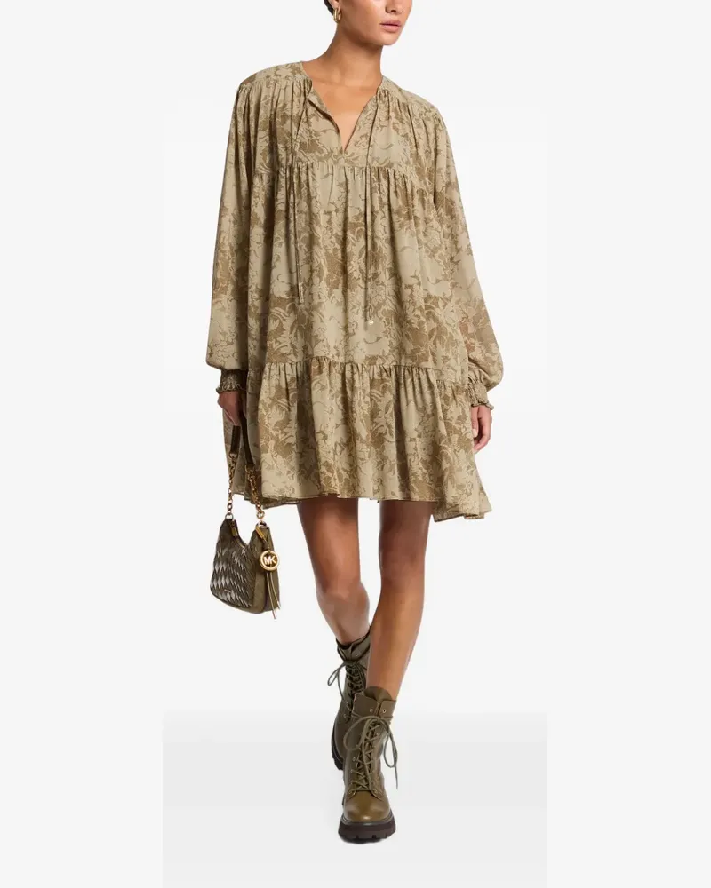 Michael Kors floral georgette tiered dress - Nude Nude