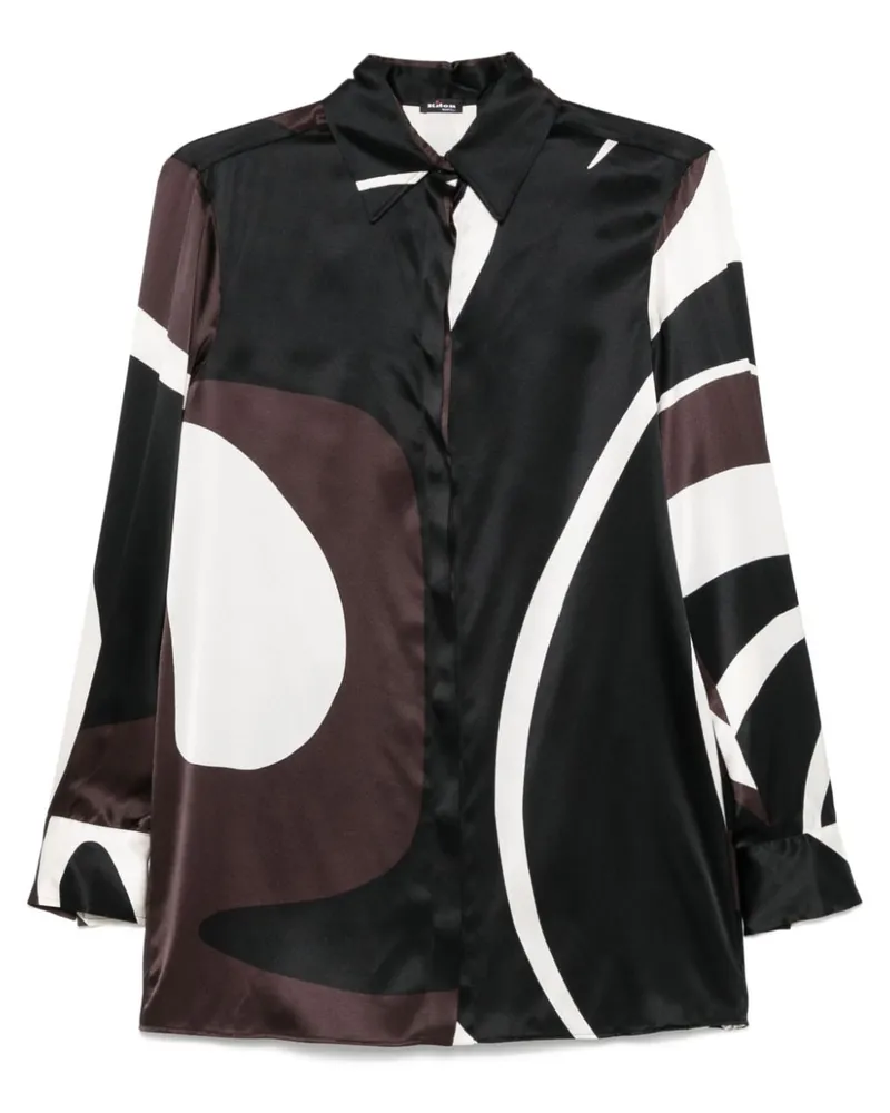 Kiton Hemd mit abstraktem Print - Braun Braun