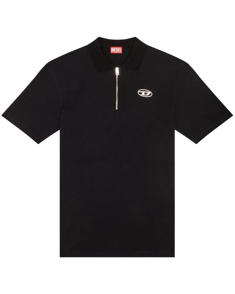 Diesel T-Vor Poloshirt aus Jersey - Schwarz Schwarz