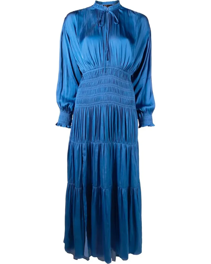 Maje Kleid mit gesmokter Taille - Blau Blau