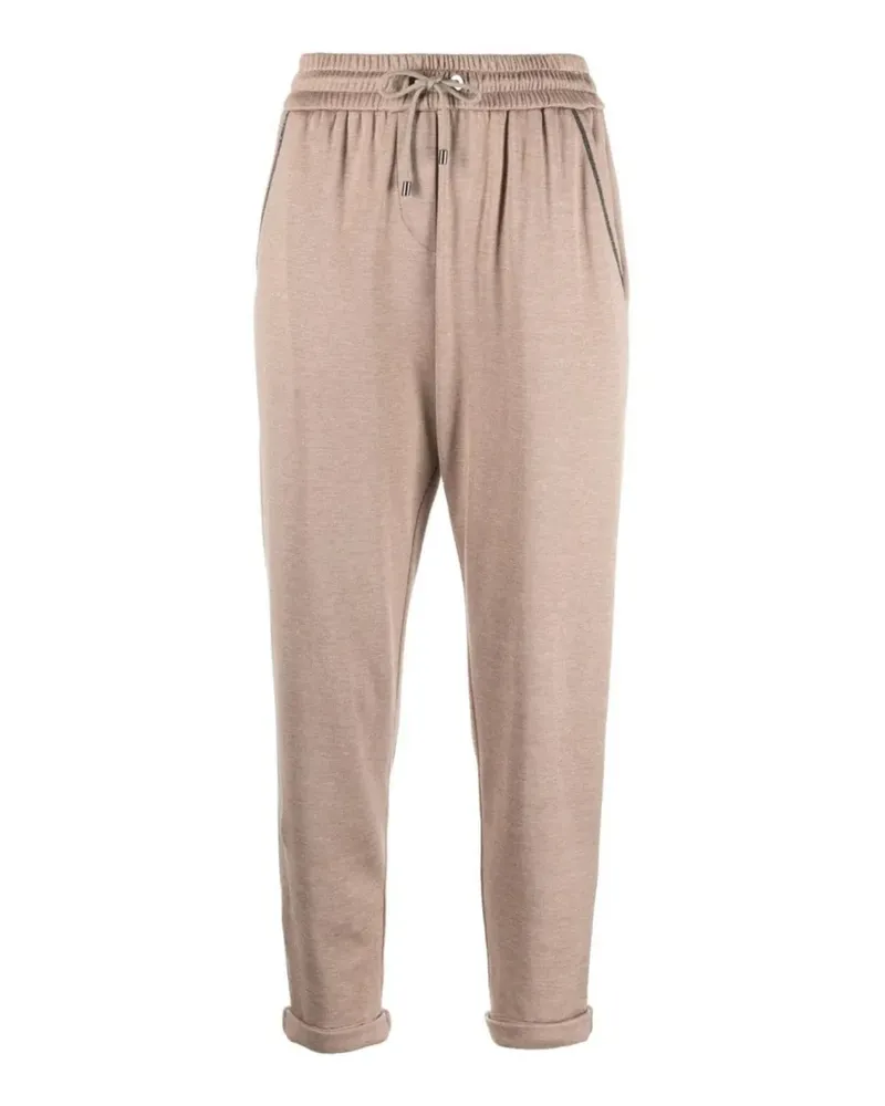 Brunello Cucinelli Melierte Tapered-Hose - Nude Nude