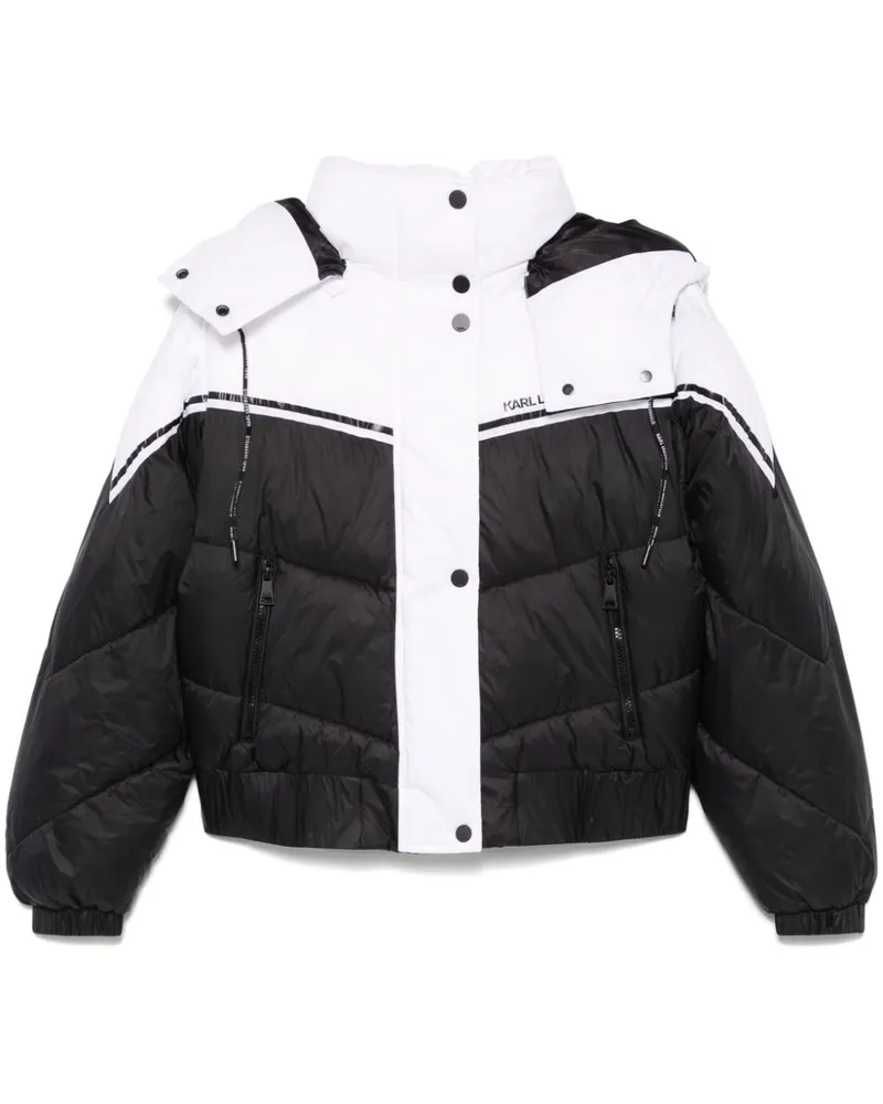 Karl Lagerfeld Gefütterte Jacke in Colour-Block-Optik - Weiß Weiß