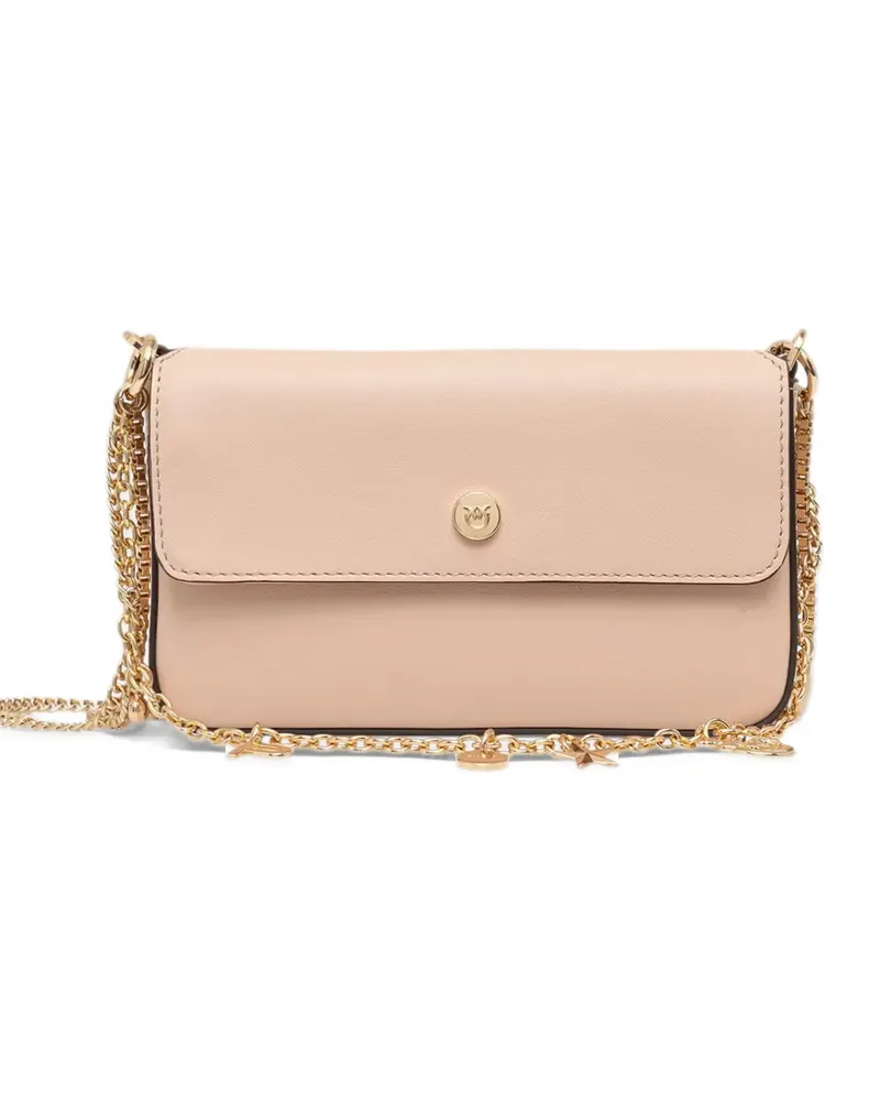 Pinko charm-embellished leather tote bag - Rosa Rosa