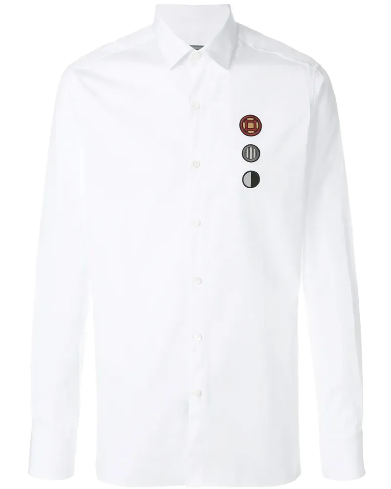 Lanvin Hemd mit Medaillen-Stickerei - Weiß Weiß