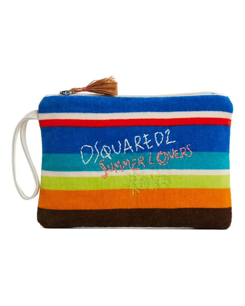 Dsquared2 Gestreifte Summer Lovers Clutch - Blau Blau