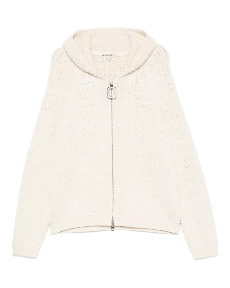 J.W.Anderson cable-knit zip-up cardigan - Weiß Weiß