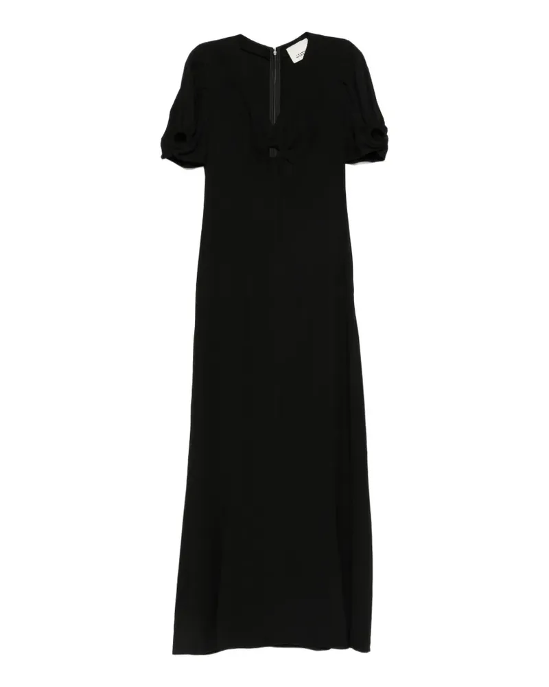 Isabel Marant Midikleid mit Puffärmeln - Schwarz Schwarz
