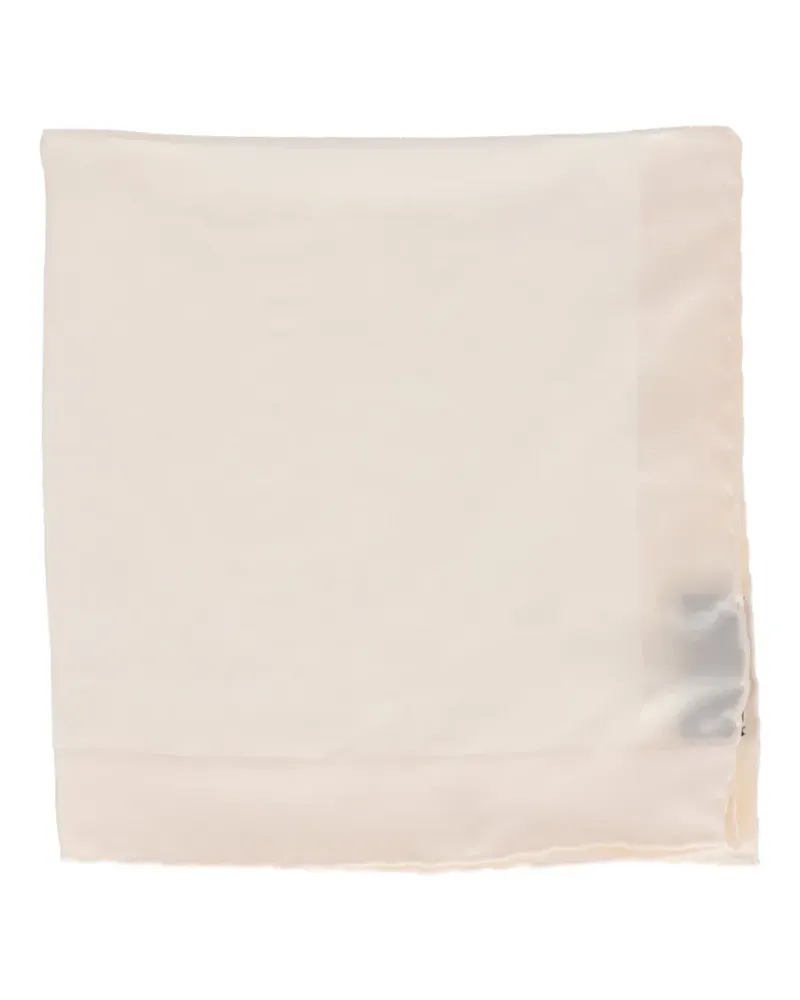 Tom Ford satin-finish rolled-edge pocket square - Weiß Weiß