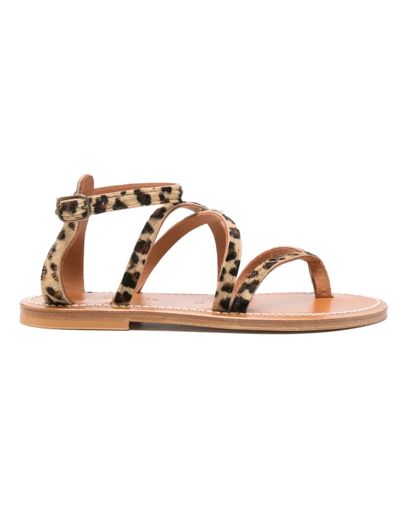 K.Jacques  animal-pattern strappy flat sandals - Nude Nude