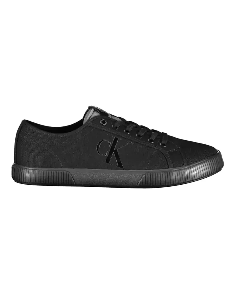 Calvin Klein logo-patch canvas sneakers - Schwarz Schwarz